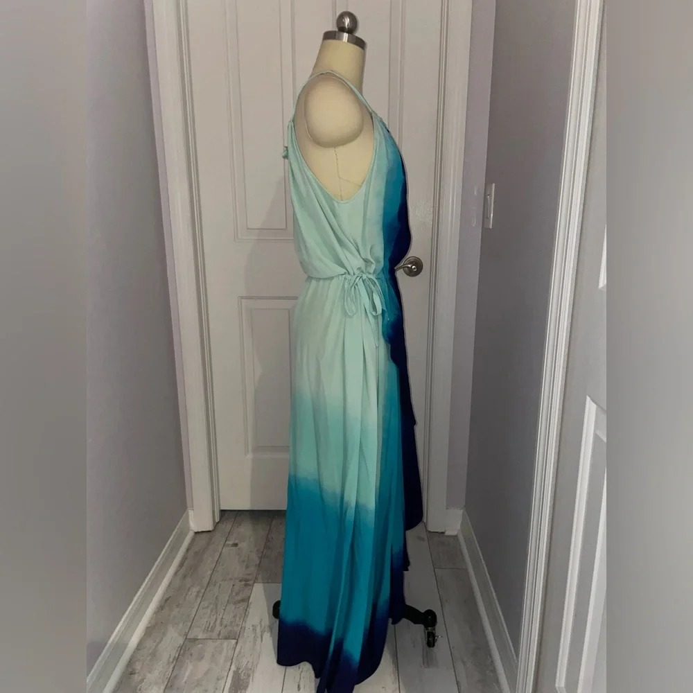 Calypso St. Barth Teal and Navy Ombre Maxi Dress
